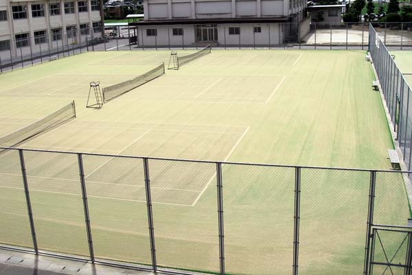 大刀洗中学校テニスコート人工芝張替え