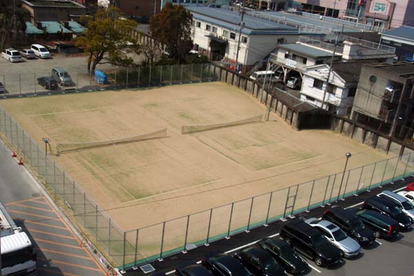 九州大学（馬出）テニスコート整備工事　上空写真